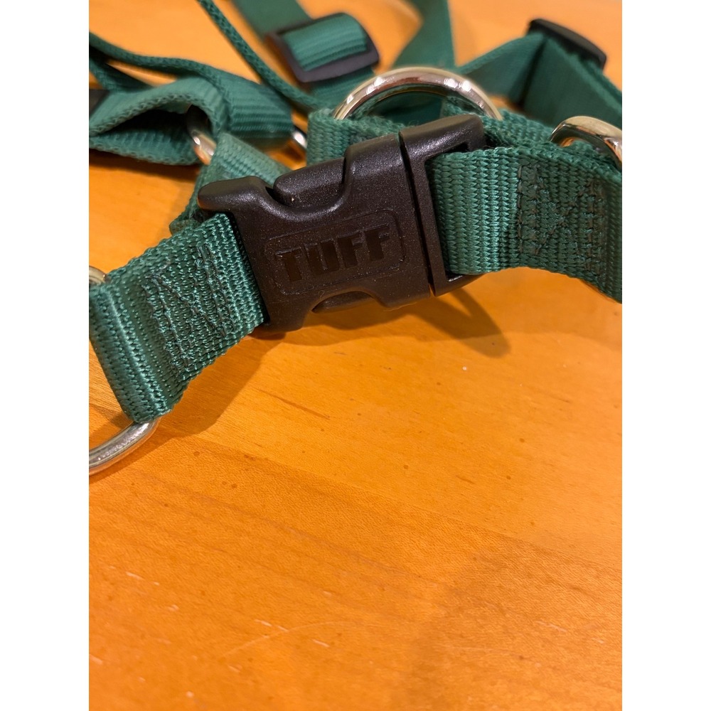 TUFF Forest Green Adjustable Nylon Dog Harness Large Breed Labrador Golden Etc - Picture 3 of 6
